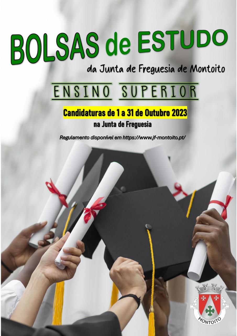 Candidatura para as Bolsas de Estudo - Ensino Superior 2023 - Junta de Freguesia de Montoito