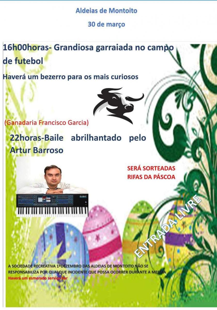 Cartaz da Páscoa - Sociedade Recreativa 1º de Dezembro das Aldeias de Montoito